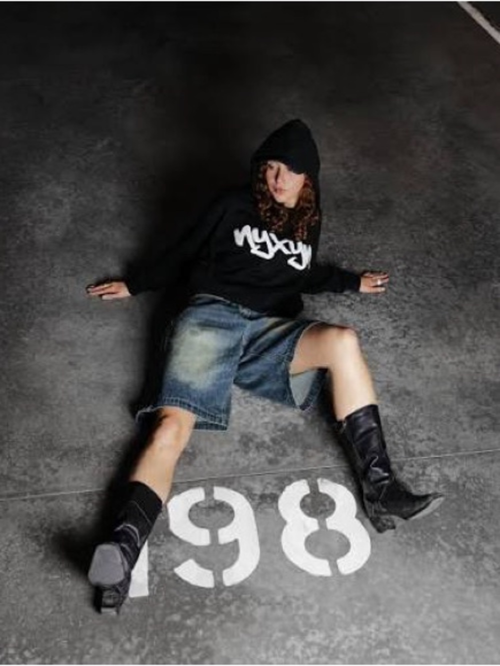 NYXYN - BAGGY DENIM JORTS - BLUE